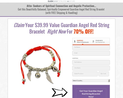 Sparkling Guardian Angel Bracelet Offer with Beefy Funnel! 75% for you!