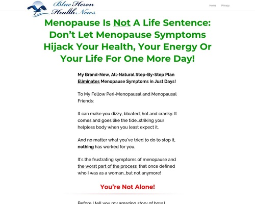 The Menopause Solution – Blue Heron Successfully being News